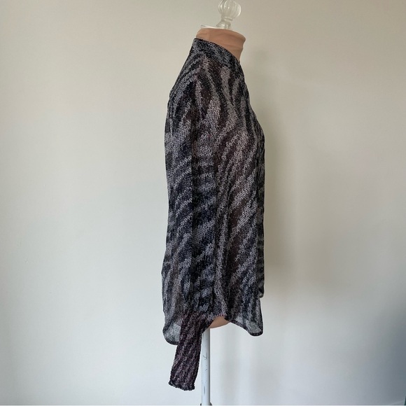 Rag & Bone Black Multi Zebra Maris Silk Popover Relaxed Fit Blouse Size Small - Picture 9 of 12